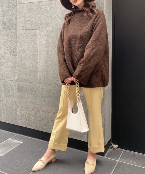 EIMY ISTOIRE（エイミーイストワール）の「モヘアタートルニットプルオーバー（ニット/セーター・レディース・ベージュ/ブラウン/ホワイト/ピンク・FREE）」の6枚目の写真