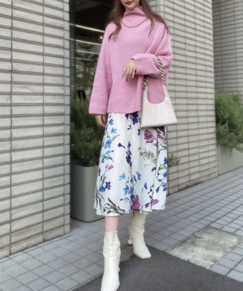 EIMY ISTOIRE（エイミーイストワール）の「モヘアタートルニットプルオーバー（ニット/セーター・レディース・ベージュ/ブラウン/ホワイト/ピンク・FREE）」の10枚目の写真