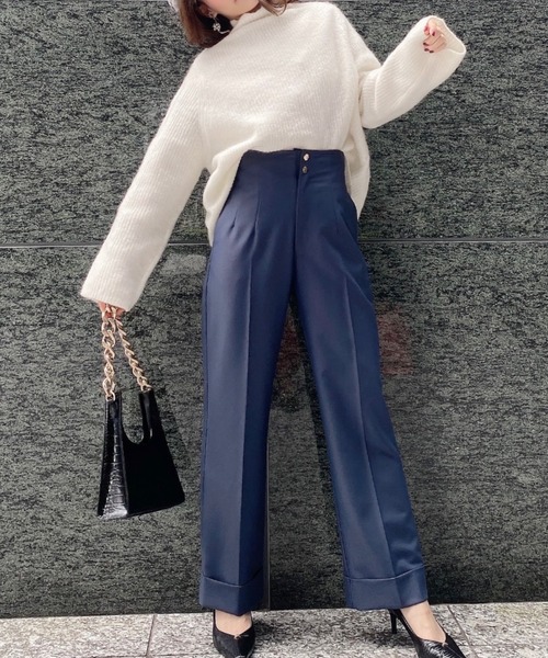 EIMY ISTOIRE（エイミーイストワール）の「モヘアタートルニットプルオーバー（ニット/セーター・レディース・ベージュ/ブラウン/ホワイト/ピンク・FREE）」の13枚目の写真