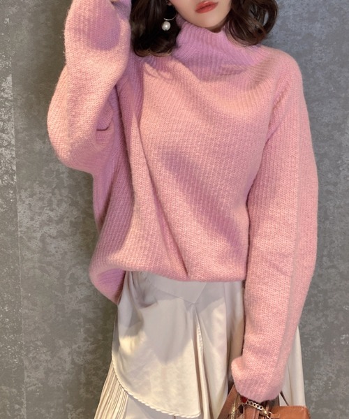 EIMY ISTOIRE（エイミーイストワール）の「モヘアタートルニットプルオーバー（ニット/セーター・レディース・ベージュ/ブラウン/ホワイト/ピンク・FREE）」の17枚目の写真