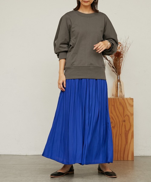 BONbazaar（ボンバザール）の「【通年使えるロングセラーアイテム】ギャザーガウチョパンツ（その他パンツ・レディース・ブルー/チャコールグレー/パープル・FREE）」の9枚目の写真