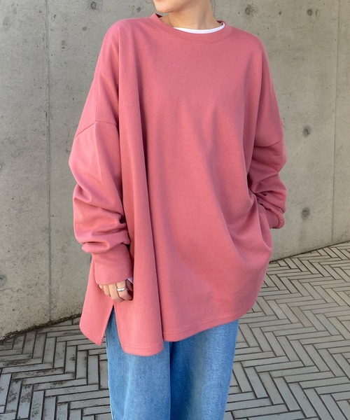 楽天市場】オーバーサイズドルマンスリットロンTee 〈全10カラー