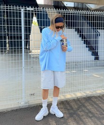 オーバーサイズドルマンスリットロンTee
