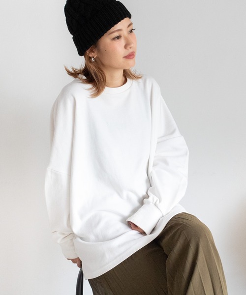 オーバーサイズドルマンスリットロンTee（Tシャツ/カットソー）｜PICHI