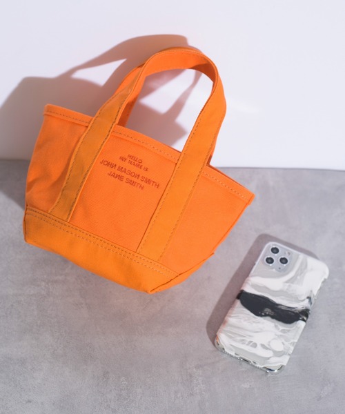 JANESMITH（ジェーンスミス）の「JANESMITH ジェーンスミス / TOTE BAG MINI ミニトートバッグ / 22SBG-#154S（トートバッグ・レディース・バイオレット/オレンジ系その他/ナチュラル・FREE）」の3枚目の写真