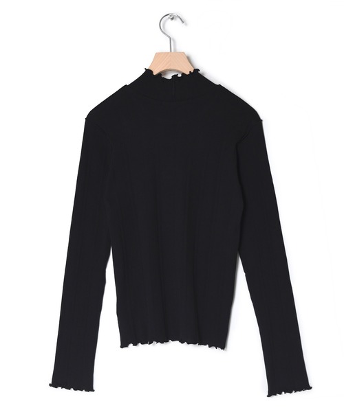 w closet（ダブルクローゼット）の「ランダムテレコハイネックプルオーバー（Tシャツ/カットソー・レディース・ブラック/オフホワイト/ライム・FREE）」の4枚目の写真