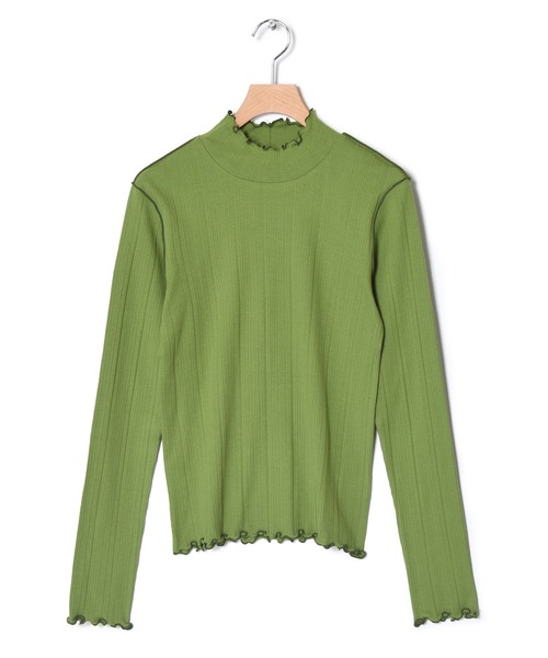 w closet（ダブルクローゼット）の「ランダムテレコハイネックプルオーバー（Tシャツ/カットソー・レディース・ブラック/オフホワイト/ライム・FREE）」の9枚目の写真