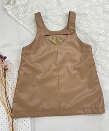 io sono mao moderato（イオソノマオ　モデレート）の「裏ベロアフェイクレザージャンパースカート（ジャンパースカート・キッズ）」