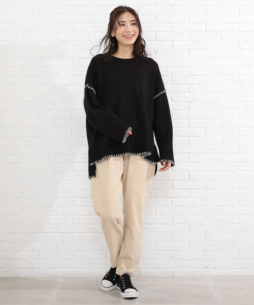 SHOO・LA・RUE（シューラルー）の「◆【S-3L】コーデュロイ イージーテーパードパンツ（その他パンツ・レディース・ベージュ/ライトグリーン/アイボリー/サンドベージュ・02/05/01/03/04）」の16枚目の写真