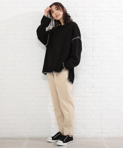 SHOO・LA・RUE（シューラルー）の「◆【S-3L】コーデュロイ イージーテーパードパンツ（その他パンツ・レディース・ベージュ/ライトグリーン/アイボリー/サンドベージュ・02/05/01/03/04）」の7枚目の写真