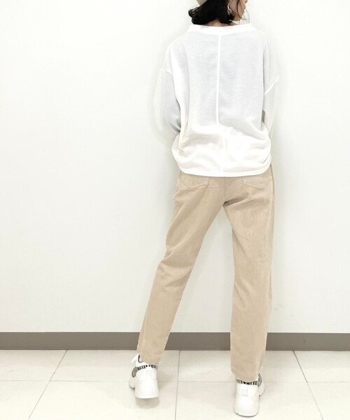 SHOO・LA・RUE（シューラルー）の「◆【S-3L】コーデュロイ イージーテーパードパンツ（その他パンツ・レディース・ベージュ/ライトグリーン/アイボリー/サンドベージュ・02/05/01/03/04）」の10枚目の写真