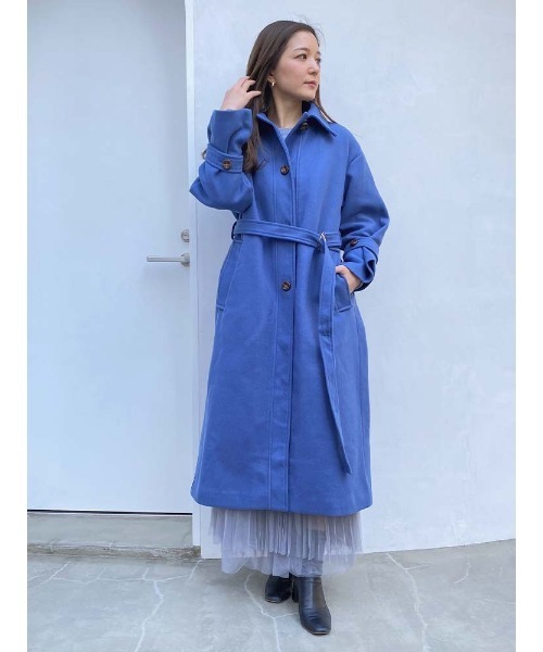 ECLIN(エクラン)の「ロングコート(ステンカラーコート・レディース・ブルー系その他/ネイビー・L/M/S)」の5枚目の写真
