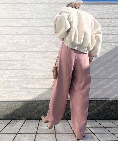 Q（キュー）の「アシメラップベルトパンツ（その他パンツ・レディース・オリーブ/ピンク・MEDIUM）」の10枚目の写真