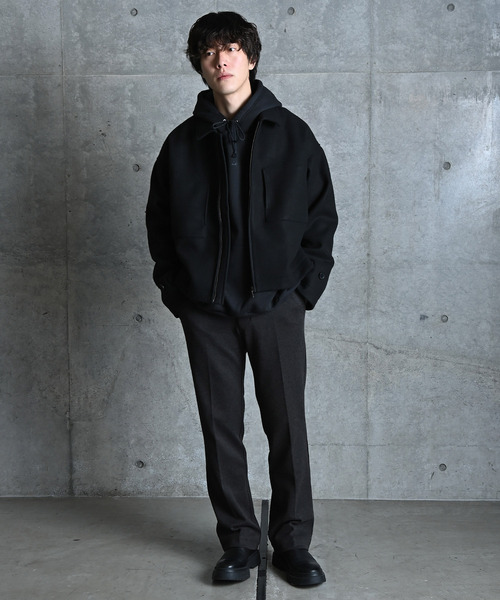 NIDO（ニド）の「ニットメルトンジャケット（その他アウター・メンズ・ブラック/ブラウン/グレイッシュベージュ・MEDIUM/LARGE）」の5枚目の写真