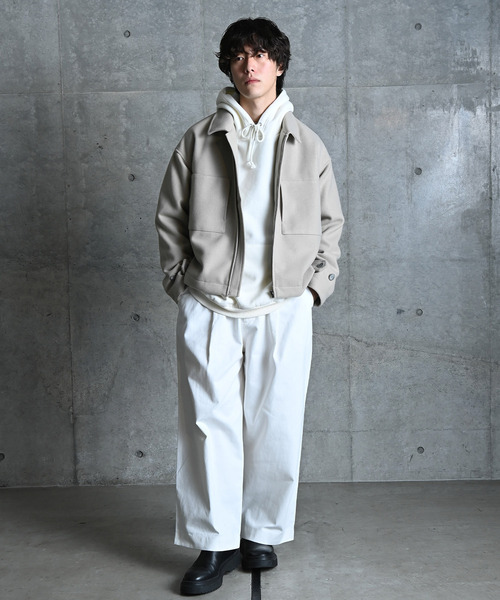 NIDO（ニド）の「ニットメルトンジャケット（その他アウター・メンズ・ブラック/ブラウン/グレイッシュベージュ・MEDIUM/LARGE）」の6枚目の写真