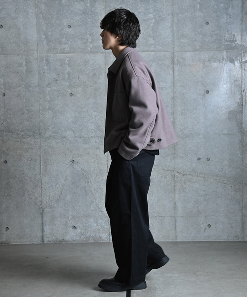 NIDO（ニド）の「ニットメルトンジャケット（その他アウター・メンズ・ブラック/ブラウン/グレイッシュベージュ・MEDIUM/LARGE）」の7枚目の写真