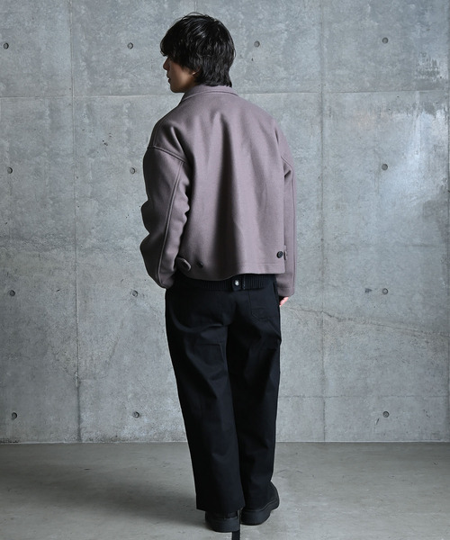 NIDO（ニド）の「ニットメルトンジャケット（その他アウター・メンズ・ブラック/ブラウン/グレイッシュベージュ・MEDIUM/LARGE）」の8枚目の写真