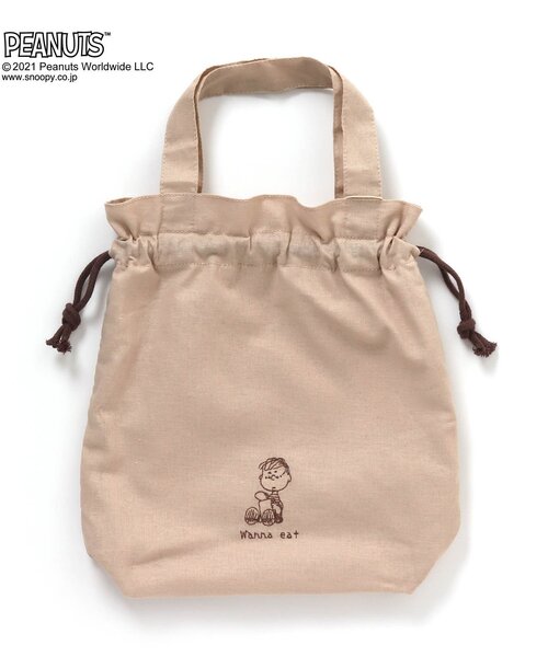 PEANUTS(ピーナッツ)の「PEANUTS 巾着(ハンドバッグ・キッズ・ベージュ/キナリ・FREE)」の1枚目の写真