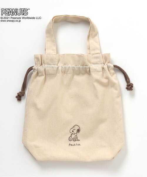 PEANUTS(ピーナッツ)の「PEANUTS 巾着(ハンドバッグ・キッズ・ベージュ/キナリ・FREE)」の2枚目の写真
