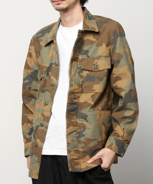 Maison Kitsune(メゾンキツネ)の「Camp Print Camo Military Jacket(ミリタリージャケット・メンズ・カーキ系/ベージュ系その他・XL/L/S/M/XS)」の13枚目の写真