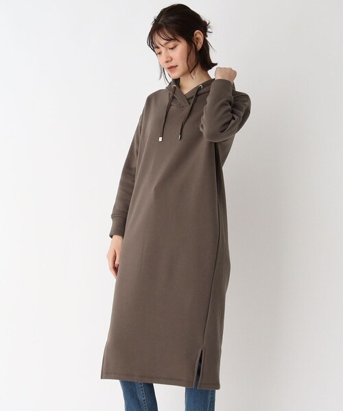 裏起毛フード付きワンピース