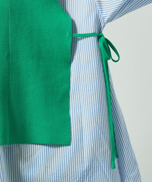 Lui's（ルイス）の「切替デザインダブルジャガードベスト（ベスト・レディース・グリーン/オフホワイト/ブラック・FREE）」の9枚目の写真