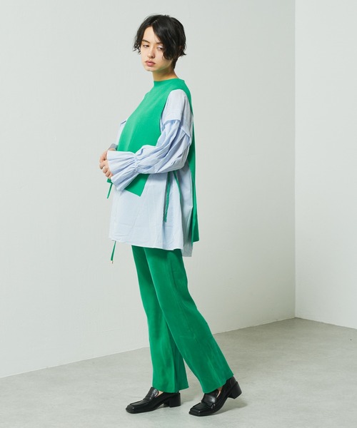 Lui's（ルイス）の「切替デザインダブルジャガードベスト（ベスト・レディース・グリーン/オフホワイト/ブラック・FREE）」の14枚目の写真