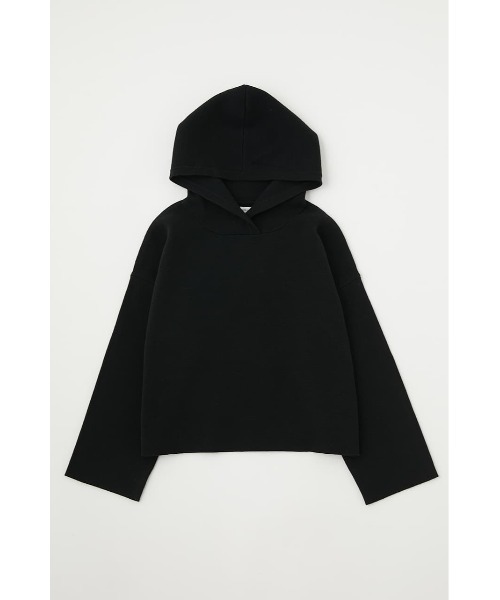 MOUSSY（マウジー）の「HOODIE KNIT トップス（ニット/セーター・レディース・ブラック/オフホワイト/ターコイズブルー・FREE）」の2枚目の写真