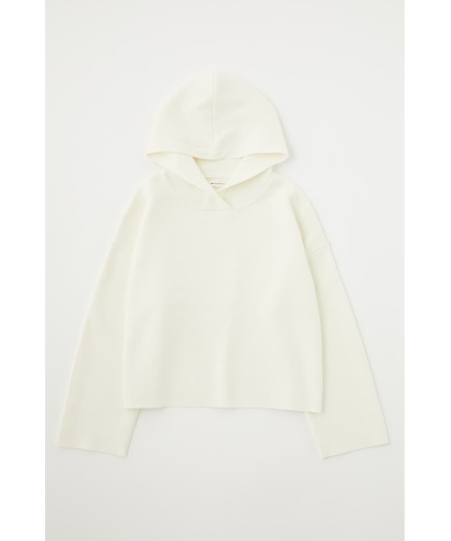 MOUSSY（マウジー）の「HOODIE KNIT トップス（ニット/セーター・レディース・ブラック/オフホワイト/ターコイズブルー・FREE）」の4枚目の写真