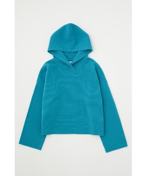 MOUSSY（マウジー）の「HOODIE KNIT トップス（ニット/セーター・レディース・ブラック/オフホワイト/ターコイズブルー・FREE）」の8枚目の写真