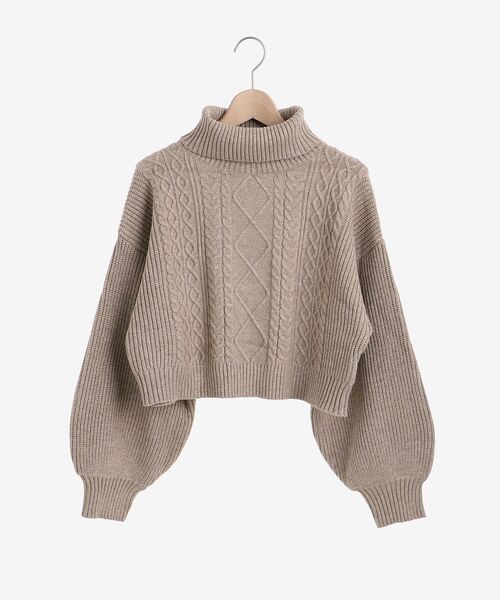 MAJESTIC LEGON(マジェスティックレゴン)の「ショートタートルニット(ニット/セーター・レディース・ブラック/ベージュ/グレー/アイボリー・MEDIUM)」の4枚目の写真