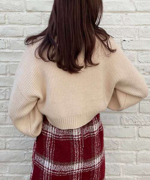 MAJESTIC LEGON(マジェスティックレゴン)の「ショートタートルニット(ニット/セーター・レディース・ブラック/ベージュ/グレー/アイボリー・MEDIUM)」の22枚目の写真