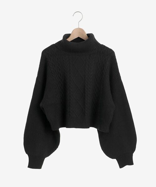 MAJESTIC LEGON(マジェスティックレゴン)の「ショートタートルニット(ニット/セーター・レディース・ブラック/ベージュ/グレー/アイボリー・MEDIUM)」の17枚目の写真