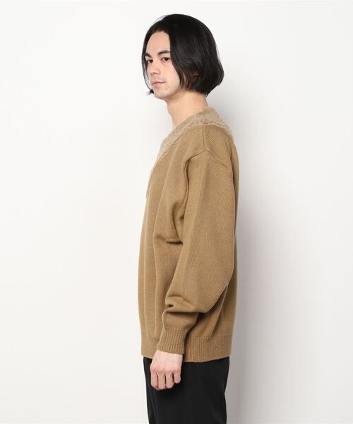 MR.GENTLEMAN(ミスタージェントルマン)の「BOA COLLAR KNIT(ニット/セーター・メンズ・ベージュ/グレー/オリーブ・SMALL/MEDIUM/LARGE)」の7枚目の写真