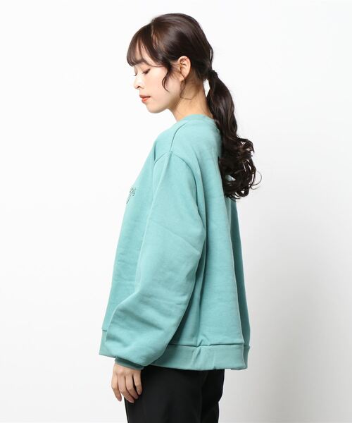 Samansa Mos2（サマンサ モスモス）の「裏起毛コード刺繍スウェット（スウェット・レディース・イエロー/キナリ/グリーン/ブラック/ブルー/ベージュ・ﾌﾘ-）」の8枚目の写真