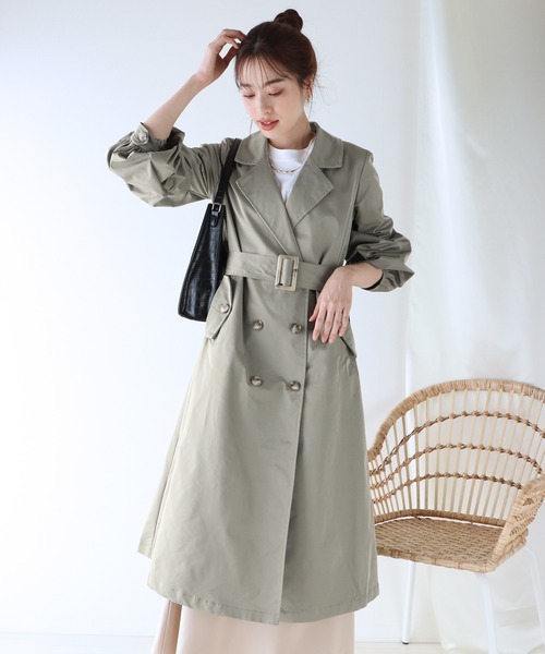 BLUEEAST(ブルーイースト)の「ボリュームスリーブトレンチコート(トレンチコート・レディース・ベージュ/カーキ/アイボリー・MEDIUM)」の7枚目の写真