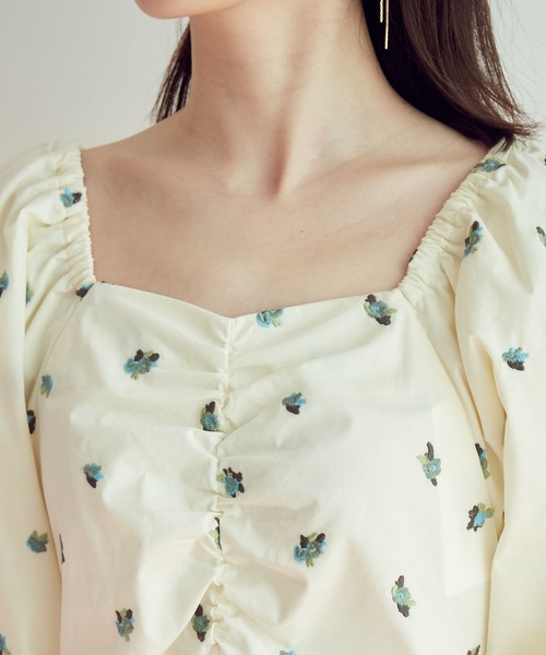 VIS(ビス)の「小花柄刺繍スクエアネックワンピース(ワンピース・レディース・ブラック系その他/キナリ・FREE)」の18枚目の写真