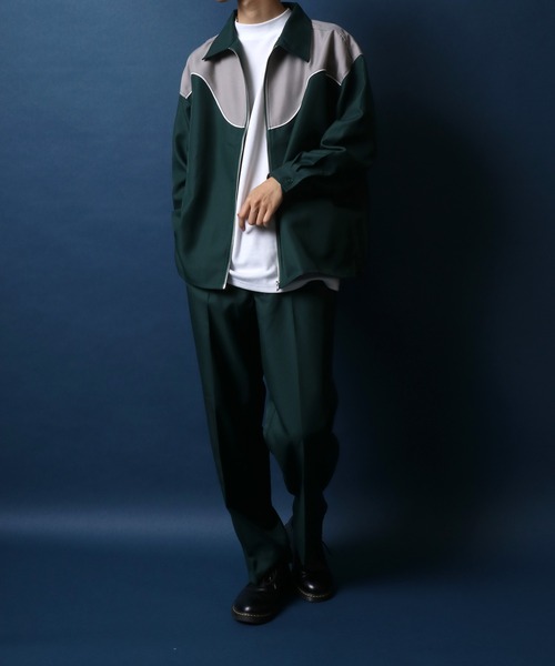 セール】Twill Fabric Oversized Western Shirt Jacket/ツイル