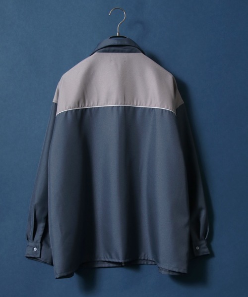 セール】Twill Fabric Oversized Western Shirt Jacket/ツイル