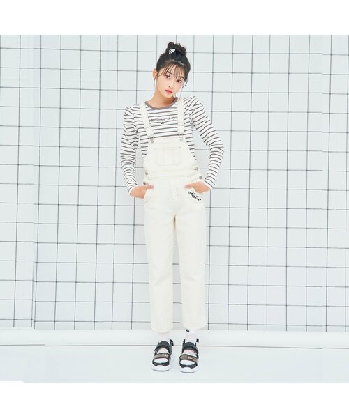 algy（アルジー）の「ガーリーロゴサロペ（サロペット/オーバーオール・キッズ・インディゴブルー/アイボリー・SMALL/XX-SMALL/MEDIUM/X-SMALL/XXX-SMALL）」の18枚目の写真