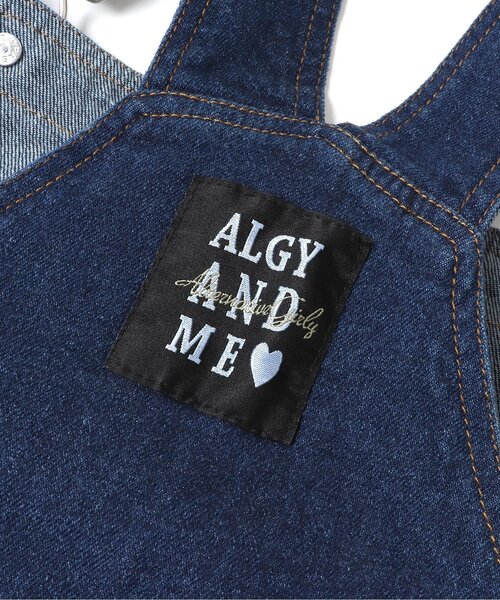 algy（アルジー）の「ガーリーロゴサロペ（サロペット/オーバーオール・キッズ・インディゴブルー/アイボリー・SMALL/XX-SMALL/MEDIUM/X-SMALL/XXX-SMALL）」の7枚目の写真