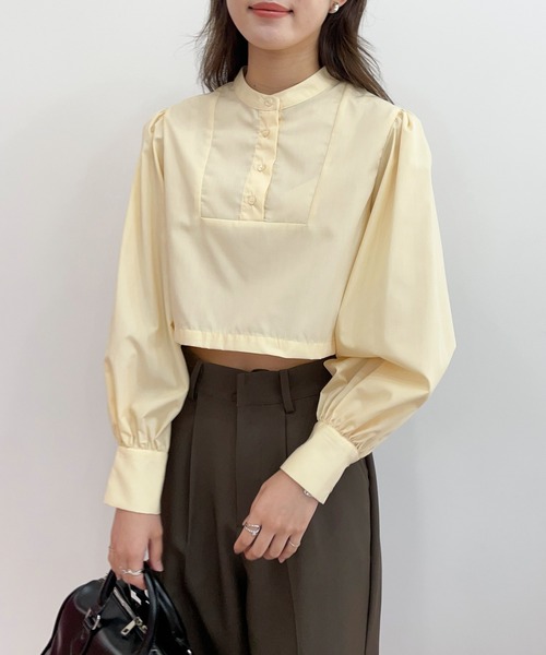 EPIMI E'PIMMY（エピミエピミー）の「2Wayバンドカラーブラウス（シャツ/ブラウス・レディース・ブラック/ベージュ/オフホワイト・MEDIUM）」の3枚目の写真