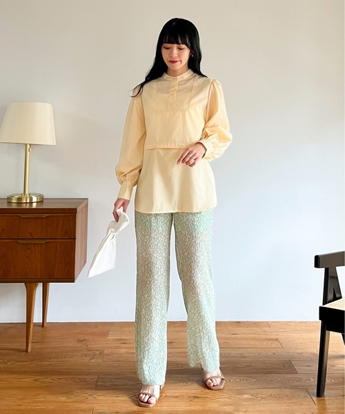 EPIMI E'PIMMY（エピミエピミー）の「2Wayバンドカラーブラウス（シャツ/ブラウス・レディース・ブラック/ベージュ/オフホワイト・MEDIUM）」の4枚目の写真