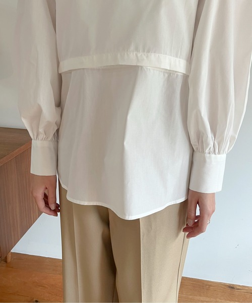 EPIMI E'PIMMY（エピミエピミー）の「2Wayバンドカラーブラウス（シャツ/ブラウス・レディース・ブラック/ベージュ/オフホワイト・MEDIUM）」の14枚目の写真