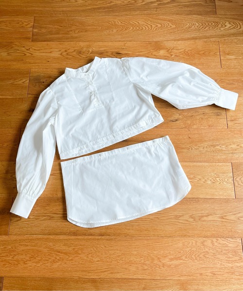 EPIMI E'PIMMY（エピミエピミー）の「2Wayバンドカラーブラウス（シャツ/ブラウス・レディース・ブラック/ベージュ/オフホワイト・MEDIUM）」の10枚目の写真