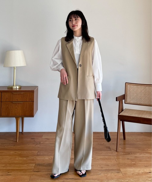 EPIMI E'PIMMY（エピミエピミー）の「2Wayバンドカラーブラウス（シャツ/ブラウス・レディース・ブラック/ベージュ/オフホワイト・MEDIUM）」の16枚目の写真