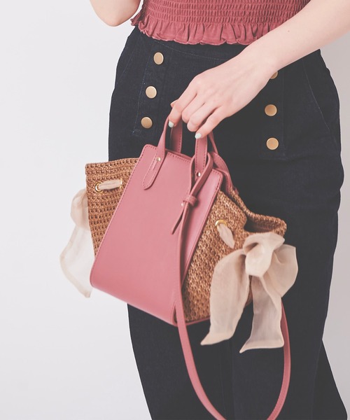 31 Sons de mode（トランテアン　ソン　ドゥ　モード）の「合皮コンビ２ＷＡＹショルダーバッグ（ショルダーバッグ・レディース・ピンク/クリーム/イエロー・FREE）」の3枚目の写真