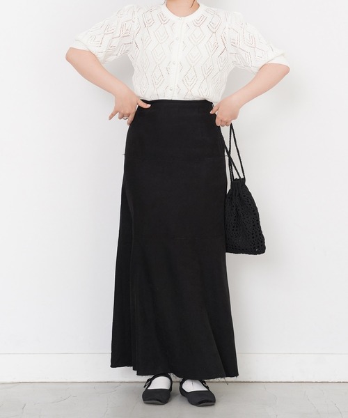 omom sot（オムオムソット）の「ニット カーディガン 透かし編み omom sot（カーディガン/ボレロ・レディース・ホワイト/サックスブルー/オレンジ・M）」の6枚目の写真