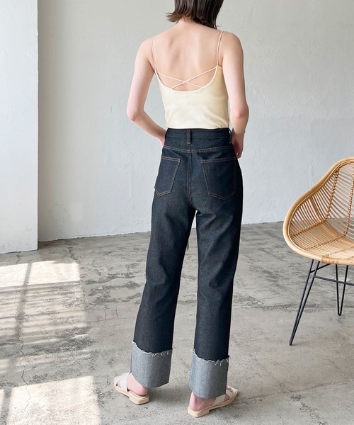 LIAN（リアン）の「バッククロスカップインキャミソール（キャミソール・レディース・オフホワイト/ブラック/ブラウン/グリーン・FREE）」の6枚目の写真