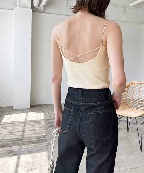 LIAN（リアン）の「バッククロスカップインキャミソール（キャミソール・レディース・オフホワイト/ブラック/ブラウン/グリーン・FREE）」の8枚目の写真